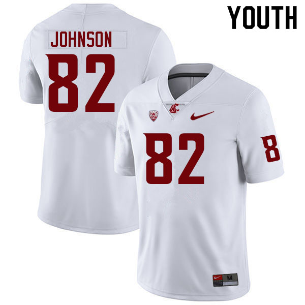 Youth #82 Cameron Johnson Washington State Cougars College Football Jerseys Sale-White - Click Image to Close